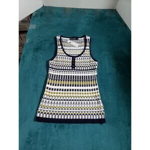 New York & Company Top Size Small Womens Multicolor Sleeveless Ladies Henley NWT